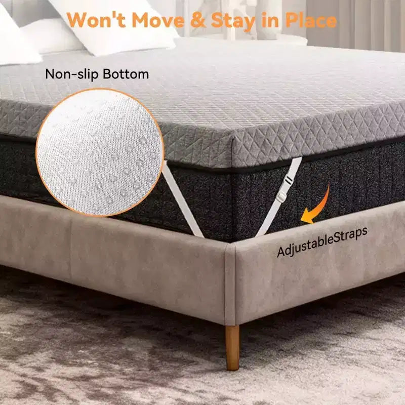 Topper materasso in memory foam trapuntato bianco, 7,6 cm, 1 piazza