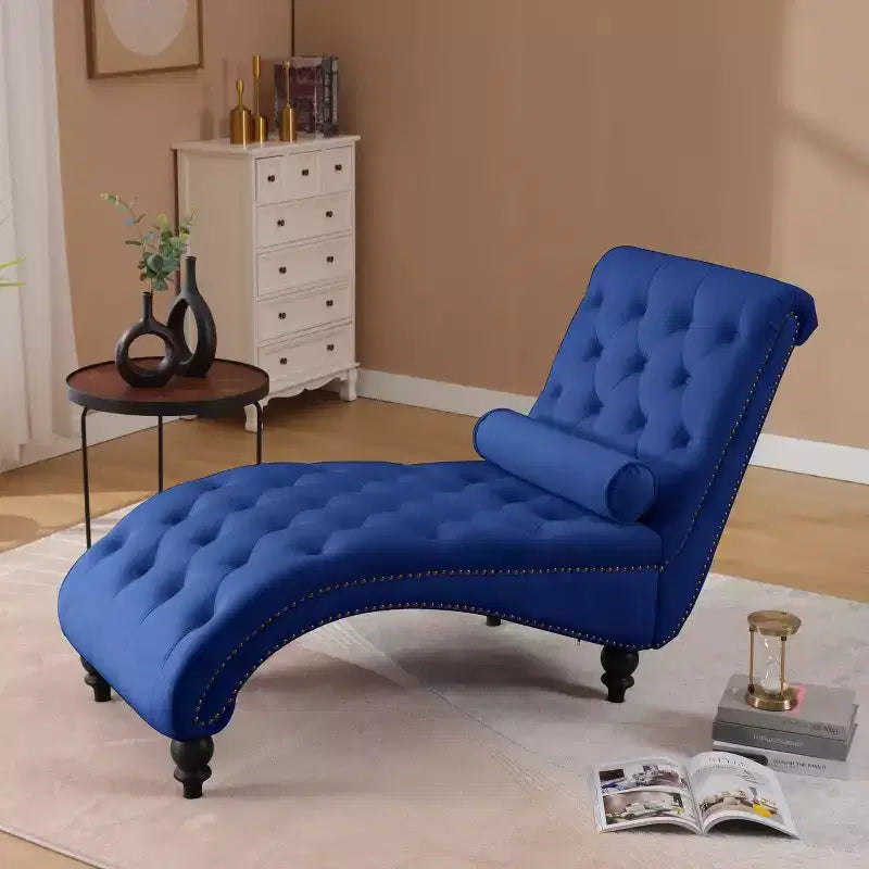 Chaise longue trapuntata in velluto nero / blu navy / rosso, senza braccioli, 1 posto