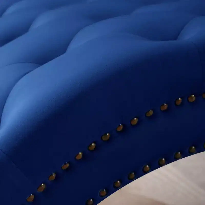 Chaise longue trapuntata in velluto nero / blu navy / rosso, senza braccioli, 1 posto