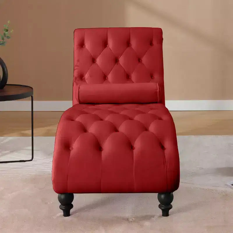 Chaise longue trapuntata in velluto nero / blu navy / rosso, senza braccioli, 1 posto