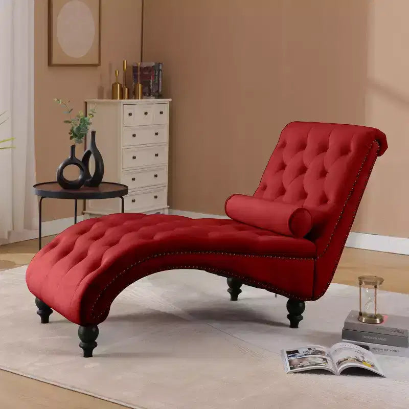 Chaise longue trapuntata in velluto nero / blu navy / rosso, senza braccioli, 1 posto