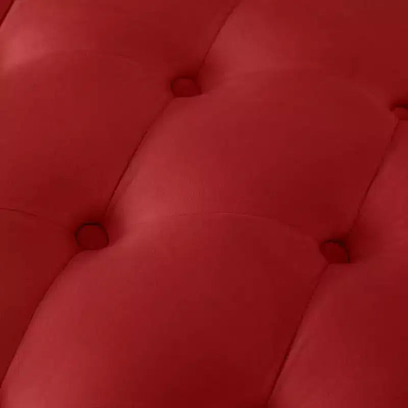 Chaise longue trapuntata in velluto nero / blu navy / rosso, senza braccioli, 1 posto
