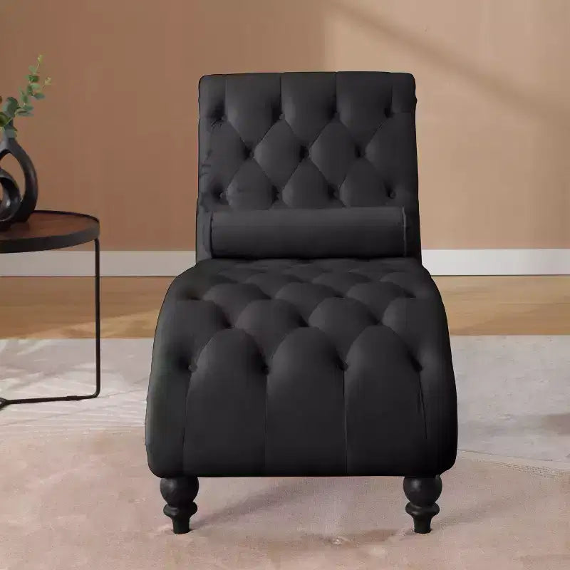 Chaise longue trapuntata in velluto nero / blu navy / rosso, senza braccioli, 1 posto