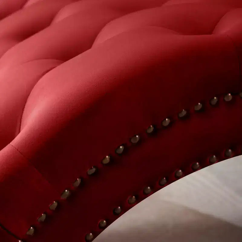 Chaise longue trapuntata in velluto nero / blu navy / rosso, senza braccioli, 1 posto