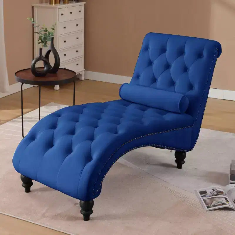 Chaise longue trapuntata in velluto nero / blu navy / rosso, senza braccioli, 1 posto