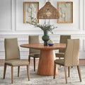 Set da pranzo rotondo da 5 pezzi color Driftwood e Tortora, 4 posti a sedere