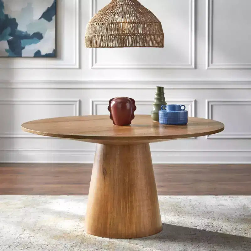 Set da pranzo rotondo da 5 pezzi color Driftwood e Tortora, 4 posti a sedere