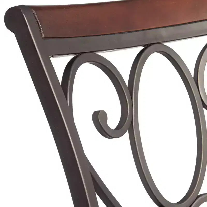 Sgabello da bancone girevole rotondo in bronzo, similpelle marrone, 1 posto