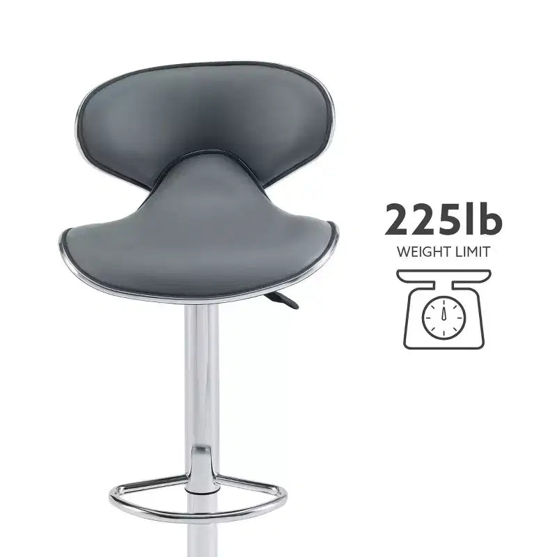 Sgabello da bar regolabile senza braccioli, grigio/bianco, 1 posto