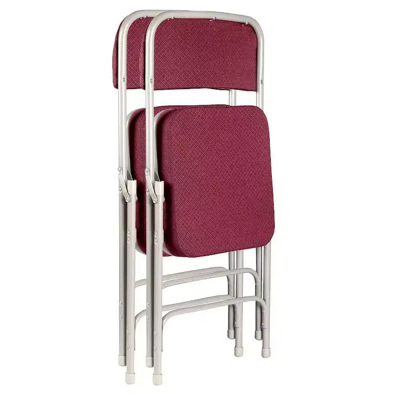 Sedia pieghevole imbottita senza braccioli in oro antico/bordeaux/grigio antracite/blu regale, set da 2