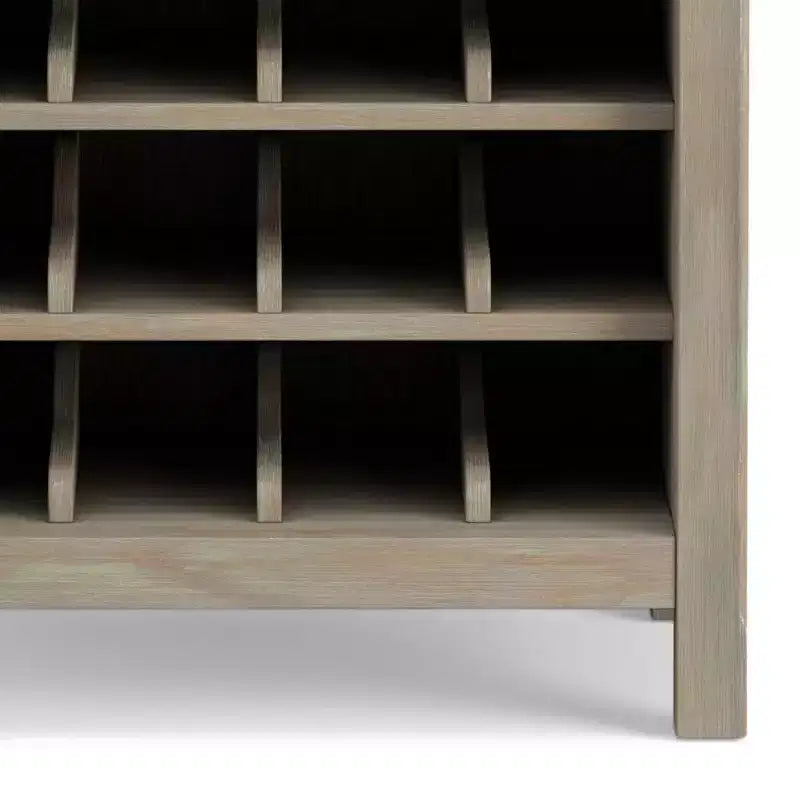 Mobile Bar in Marrone Tabacco Scuro / Grigio Invecchiato con Contenitore Superiore per Vino – 12 Bottiglie, 1 Persona