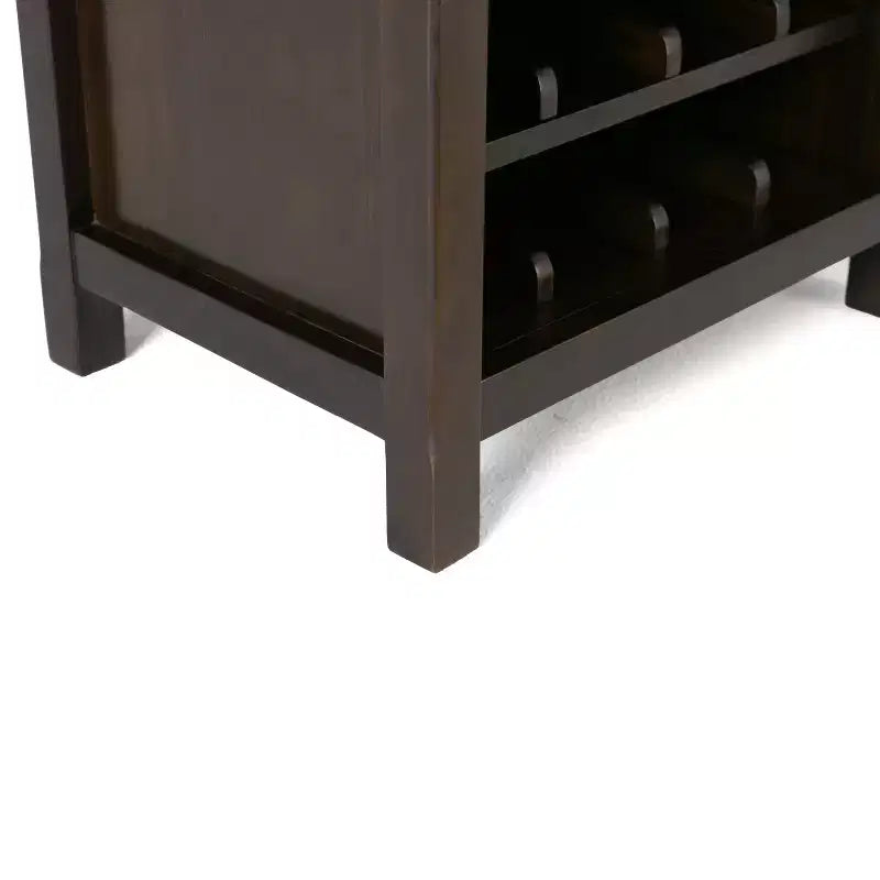 Mobile Bar in Marrone Tabacco Scuro / Grigio Invecchiato con Contenitore Superiore per Vino – 12 Bottiglie, 1 Persona