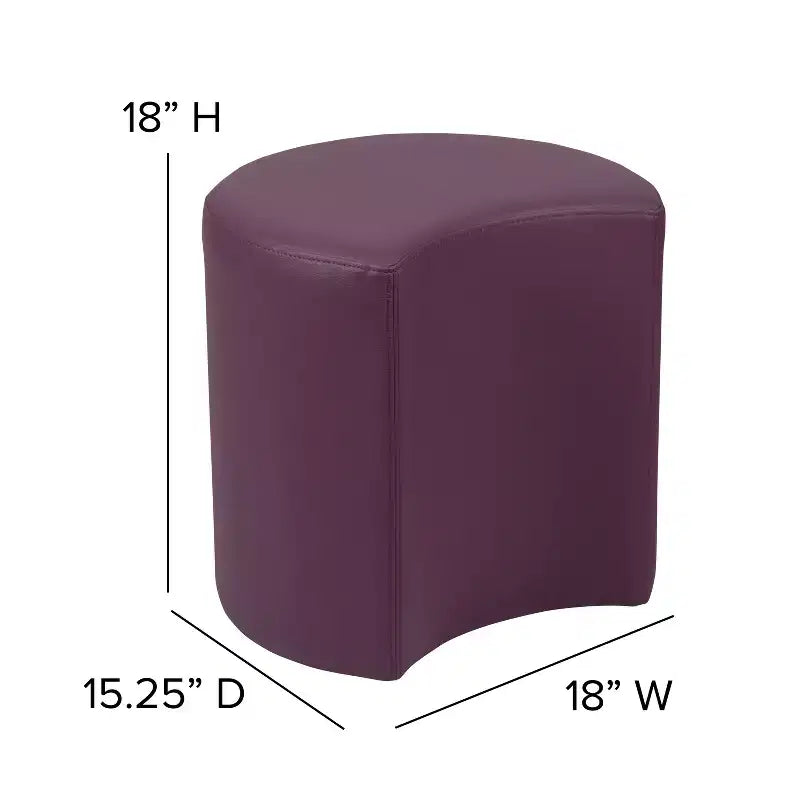Pouf modulare a forma di luna, multicolore, seduta singola