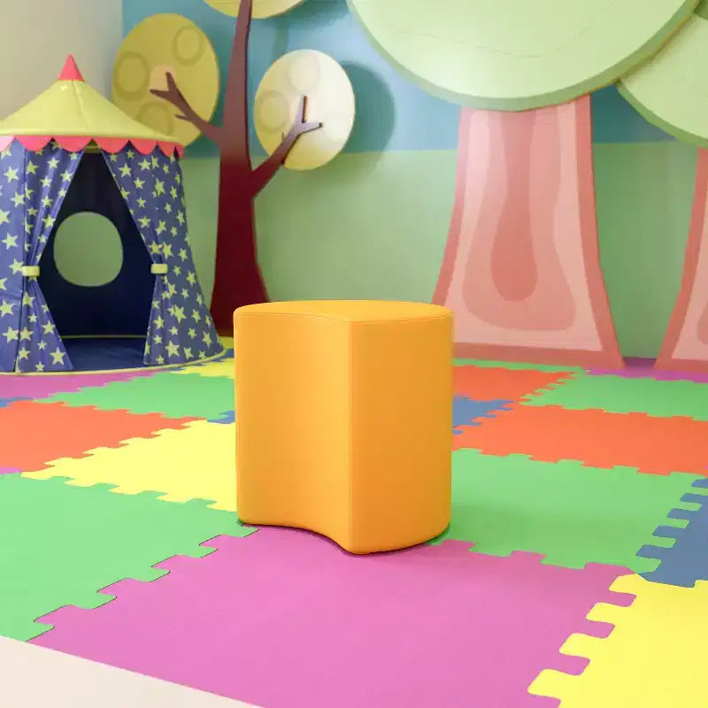 Pouf modulare a forma di luna, multicolore, seduta singola