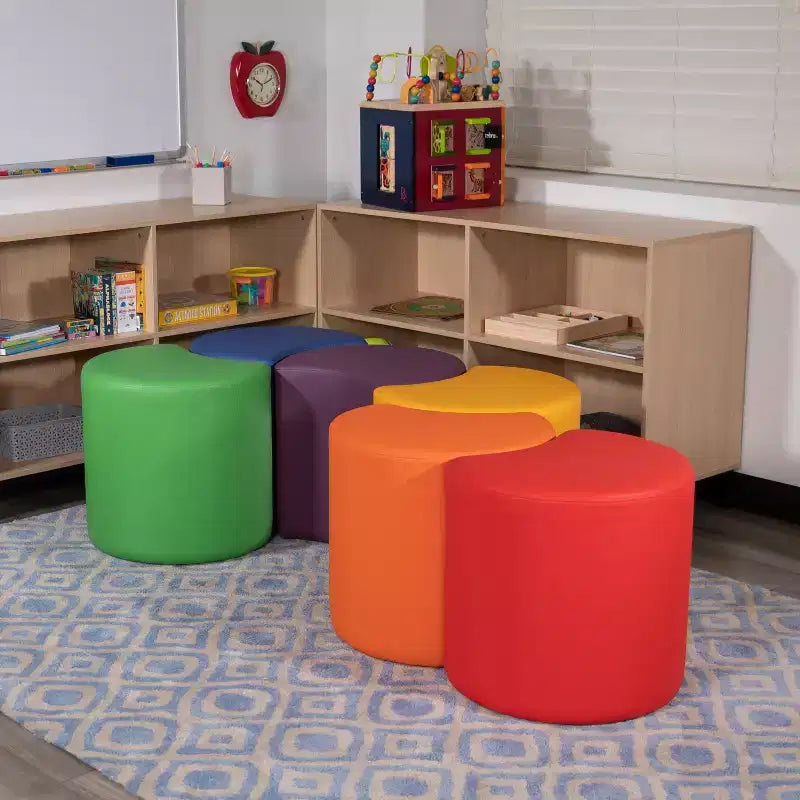 Pouf modulare a forma di luna, multicolore, seduta singola
