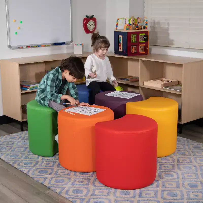 Pouf modulare a forma di luna, multicolore, seduta singola