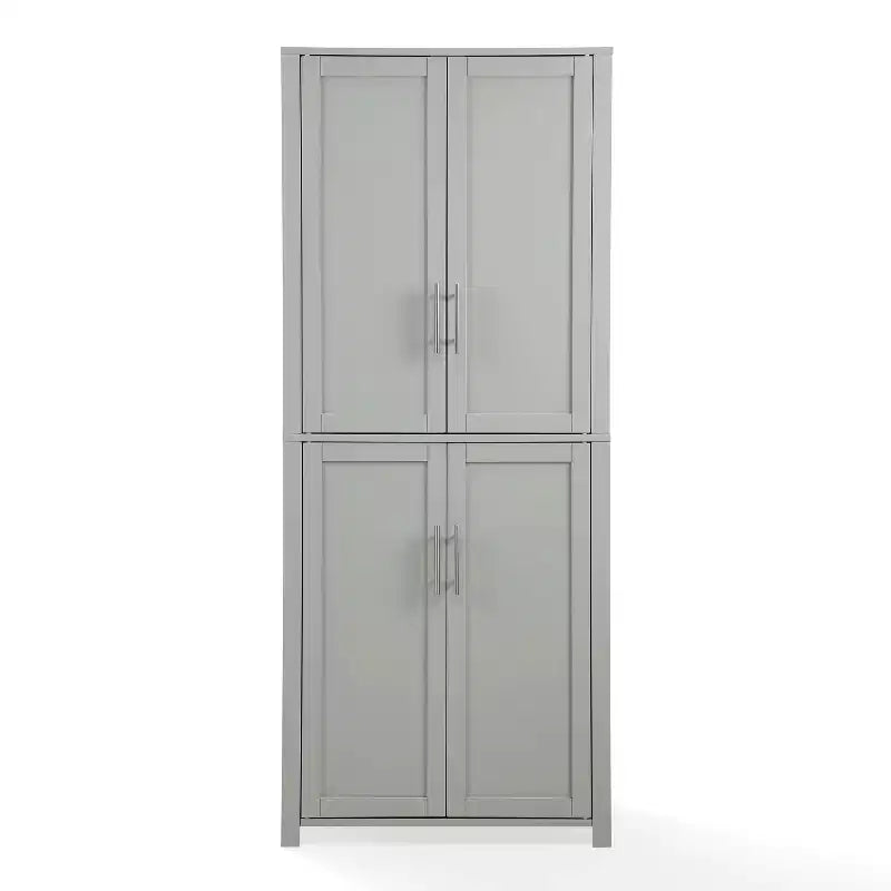 Dispensa alta stile Shaker, grigia/bianca, 4 ante, 1 persona