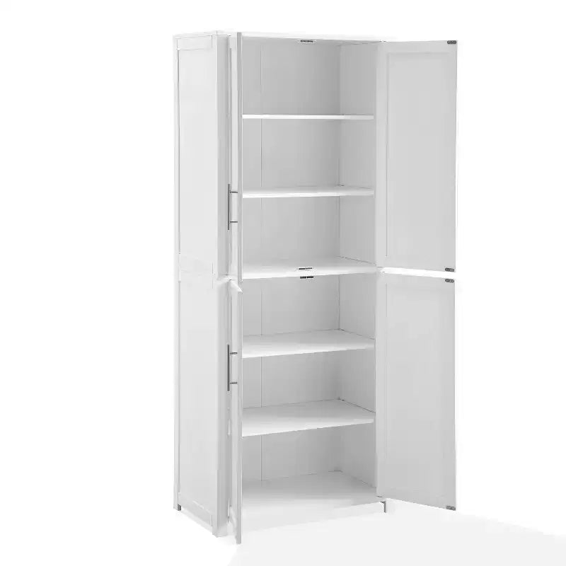 Dispensa alta stile Shaker, grigia/bianca, 4 ante, 1 persona