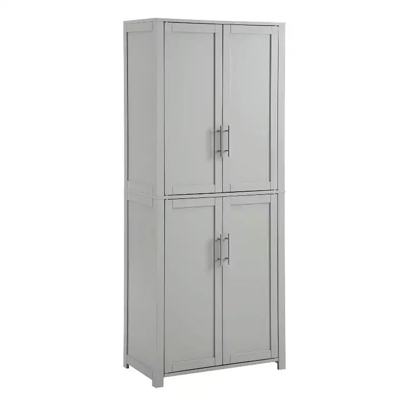 Dispensa alta stile Shaker, grigia/bianca, 4 ante, 1 persona