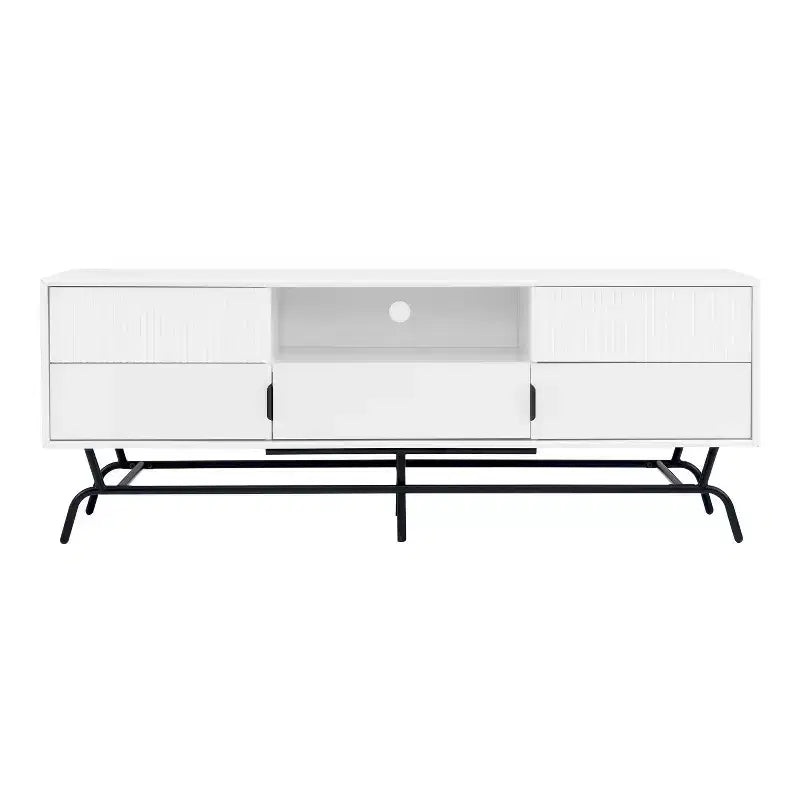Mobile TV moderno indaco/bianco e nero con 3 cassetti e armadietto, adatto per TV fino a 65"