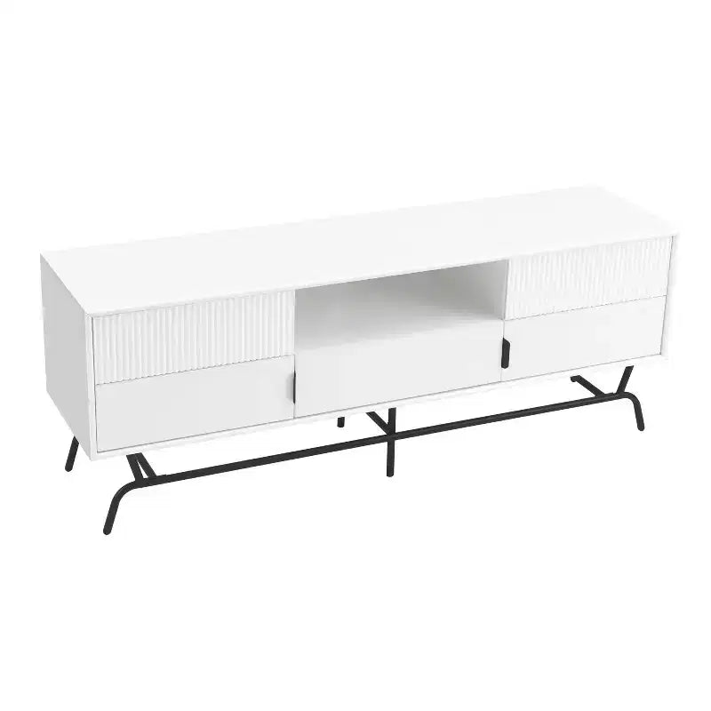 Mobile TV moderno indaco/bianco e nero con 3 cassetti e armadietto, adatto per TV fino a 65"