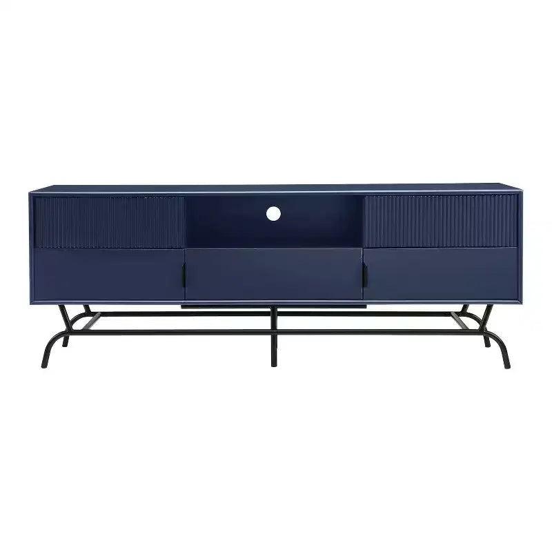 Mobile TV moderno indaco/bianco e nero con 3 cassetti e armadietto, adatto per TV fino a 65"