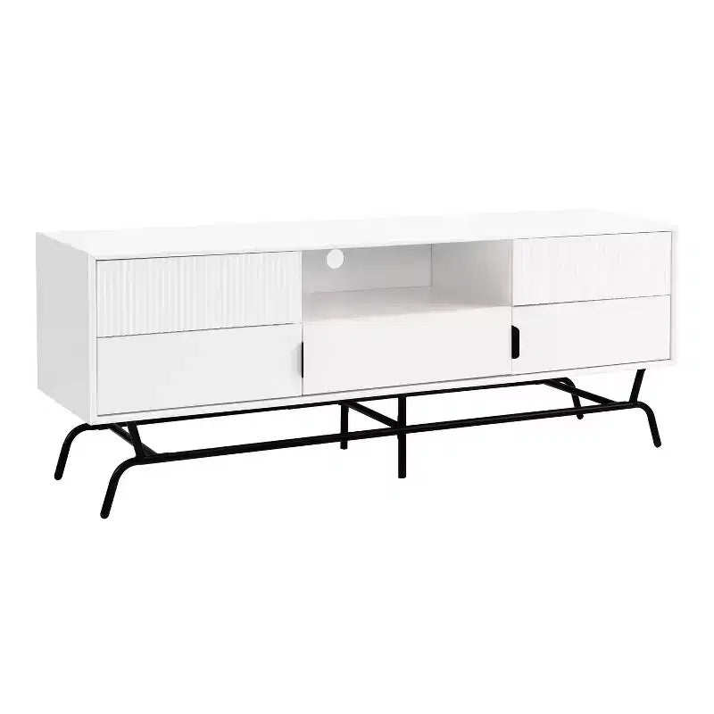 Mobile TV moderno indaco/bianco e nero con 3 cassetti e armadietto, adatto per TV fino a 65"
