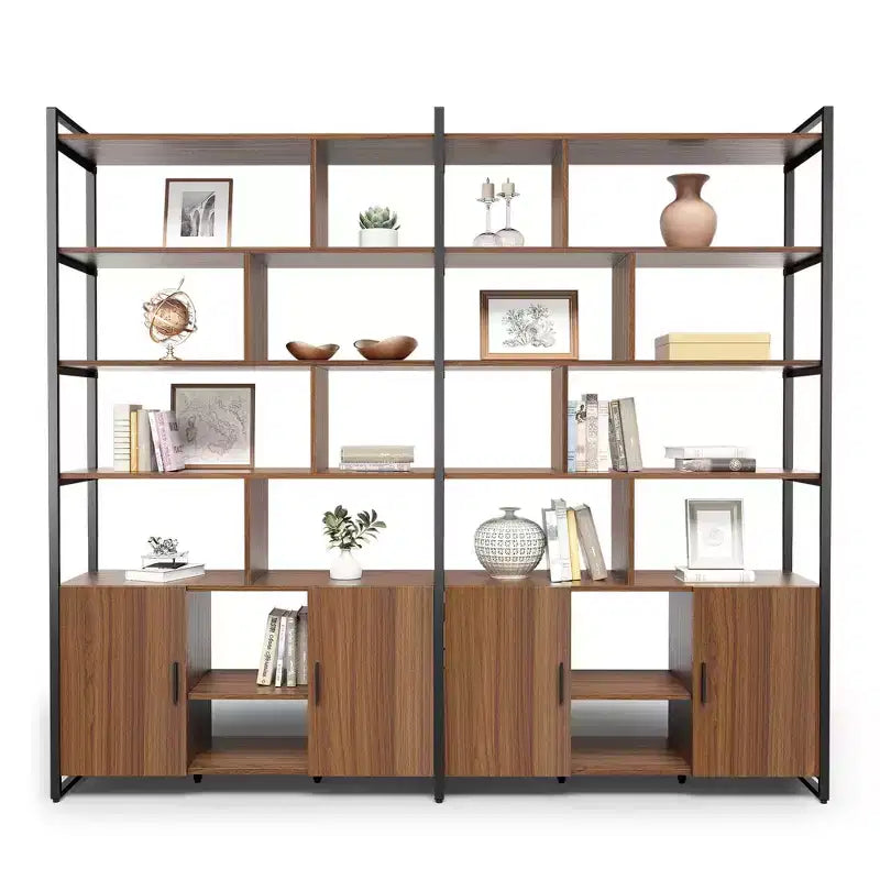 EUREKA ERGONOMIC Napa Wood Bookcase Cabinet, Bottom Storage, Adjustable Book Shelves